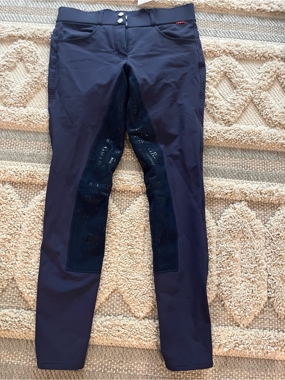 B Vertigo Navy Women’s Full-Seat Riding Breeches with Grip